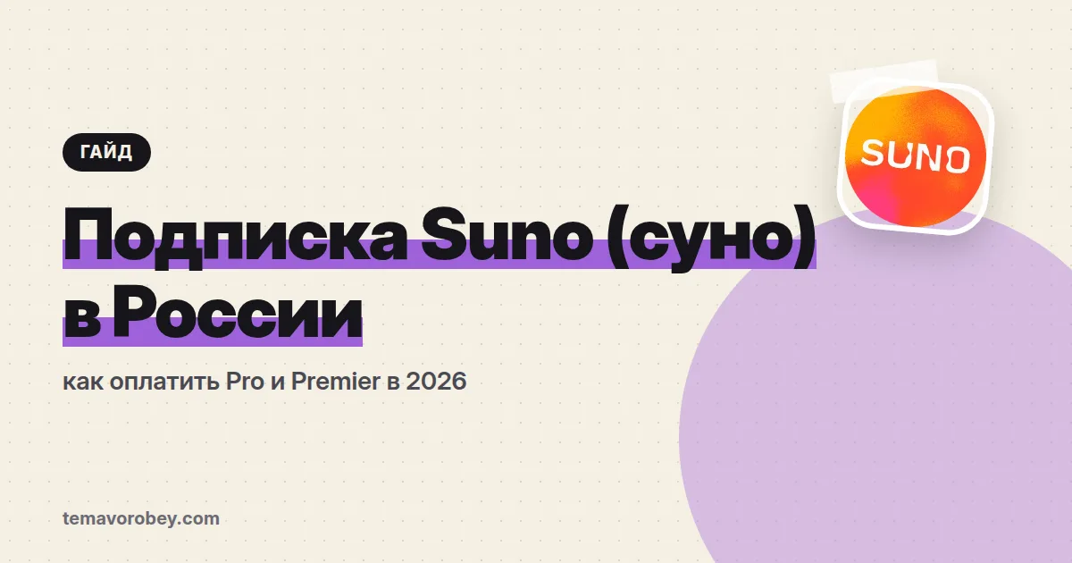 Подписка Suno (суно) в России: как оплатить Pro и Premier в 2026