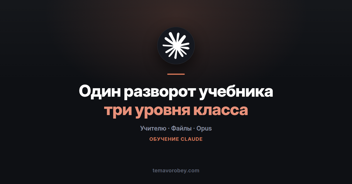 Один разворот учебника: материалы под три уровня класса — в Claude