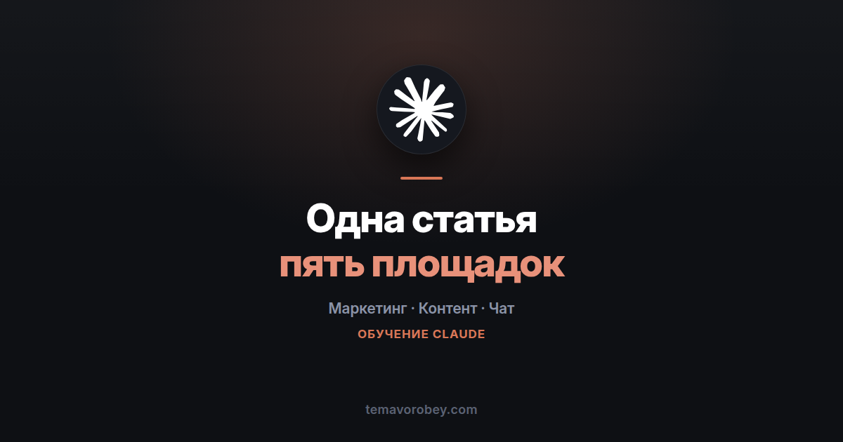 Одна статья, пять площадок: как разобрать контент по каналам — в Claude