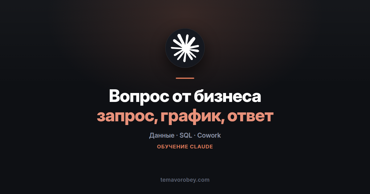 Вопрос от бизнеса аналитику: запрос, график и ответ словами — в Claude