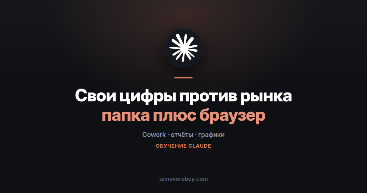 Свои цифры против рынка: график, собранный из папки и браузера — в Claude