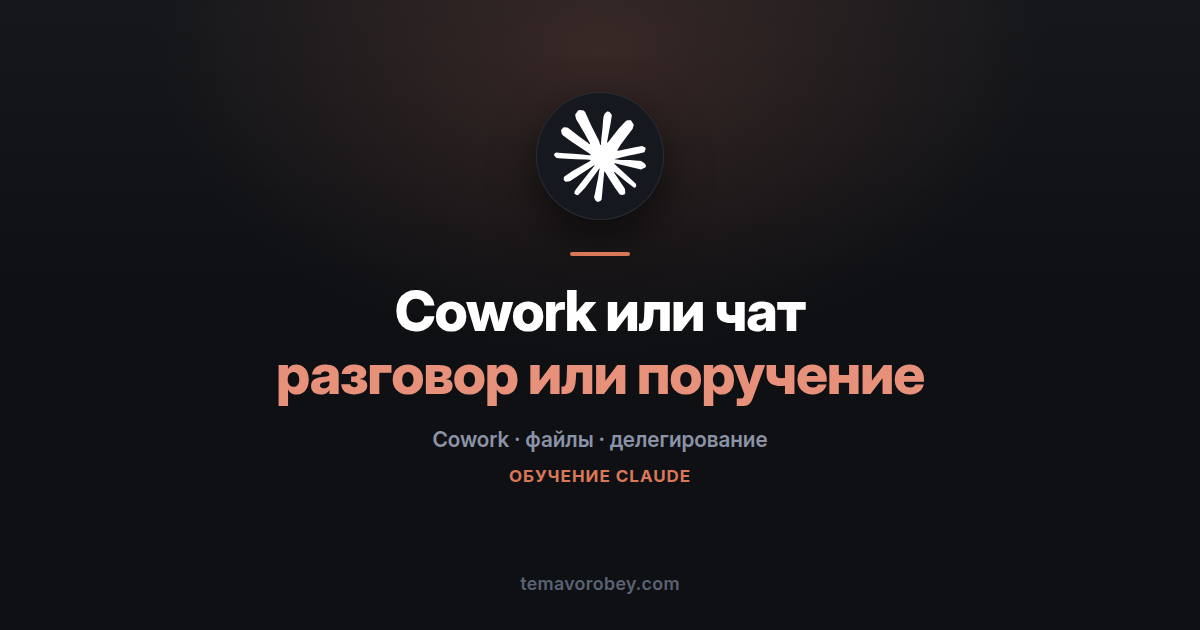 Cowork или обычный чат: как выбрать под задачу — в Claude