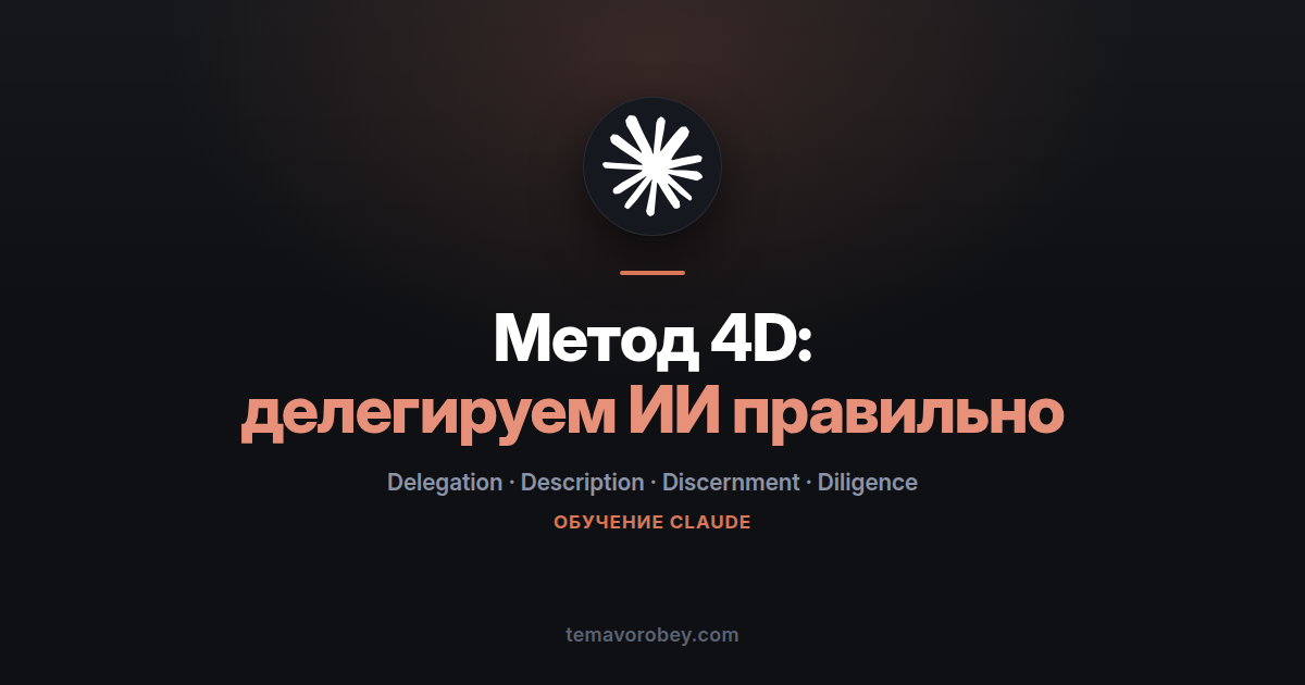Метод 4D: как делегировать ИИ так, чтобы не переделывать — в Claude