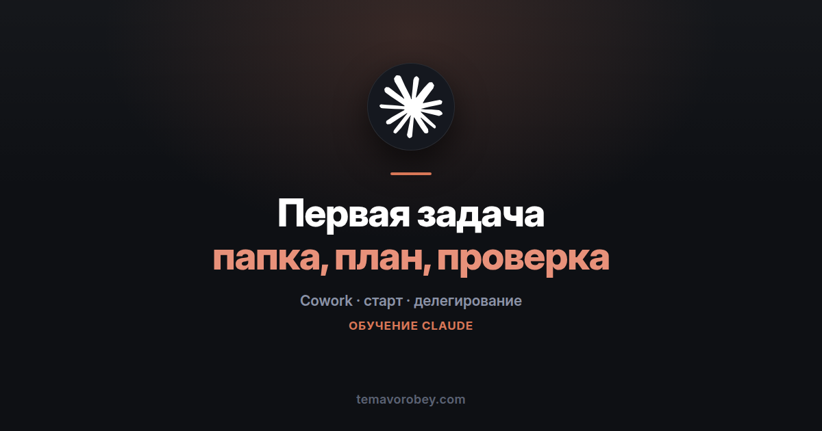 Первая задача в Cowork: папка, план и проверка перед действием — в Claude
