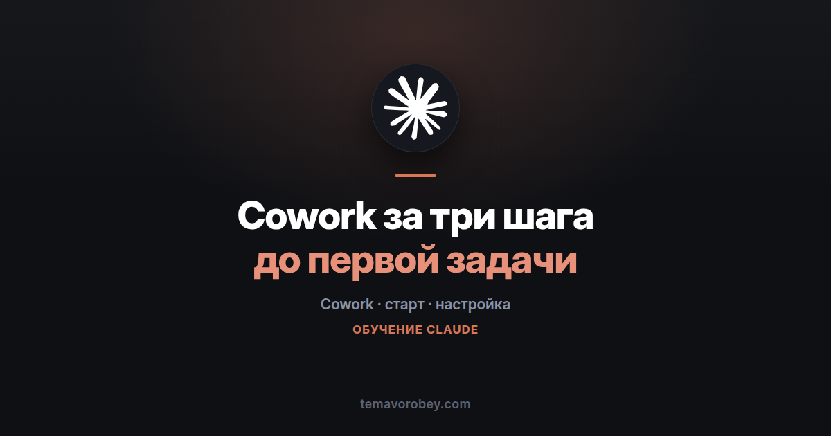 Cowork за три шага: режим, настройка и рабочая папка — в Claude