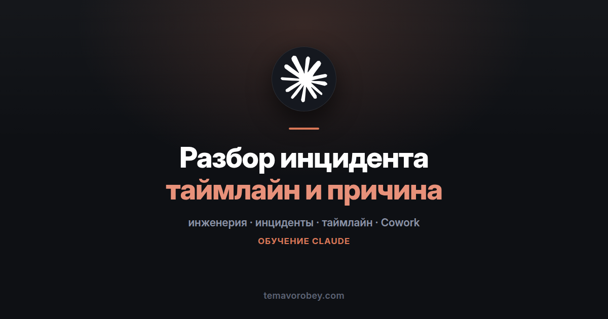 Разбор инцидента: хронология, причина и задачи с владельцами — в Claude