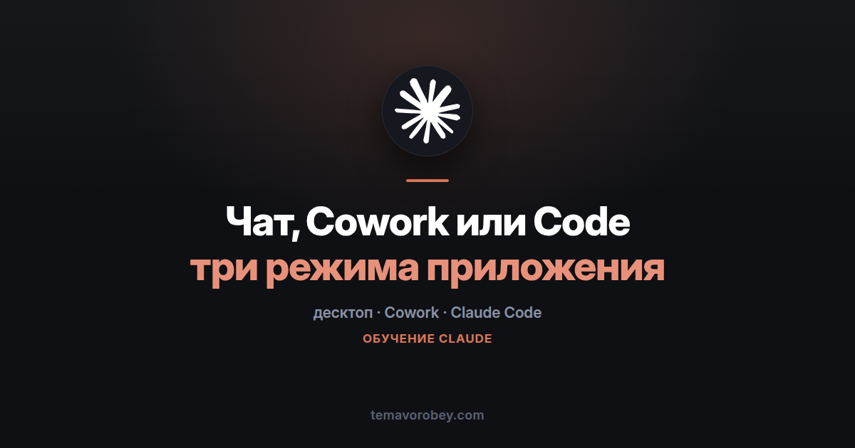 Чат, Cowork или Code: три режима десктопного Claude