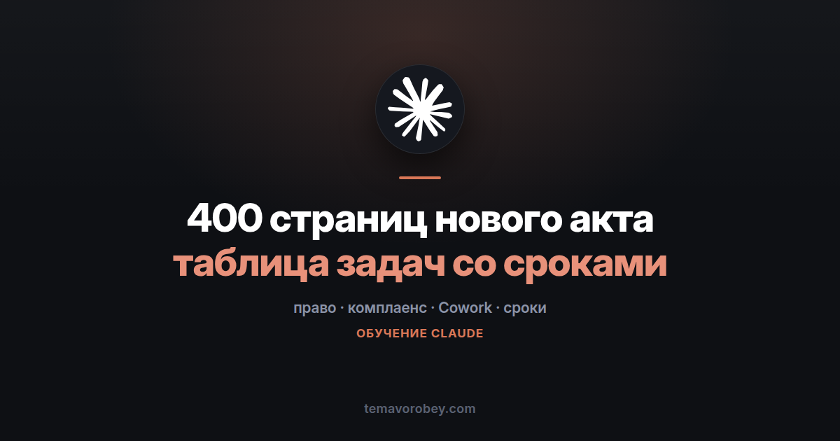 Новое регулирование: что из него касается нас и к какому сроку — в Claude