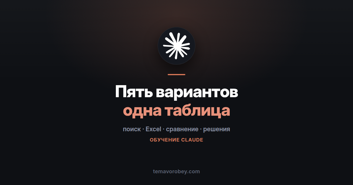 Выбор из пяти вариантов: сравнительная таблица за один запрос — в Claude