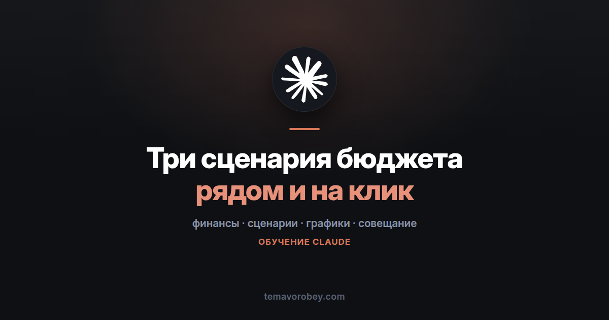 Три сценария бюджета рядом за пятнадцать минут — в Claude