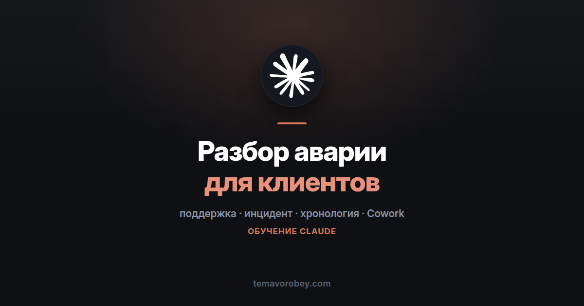 Разбор инцидента для клиентов, пока никто ничего не забыл — в Claude