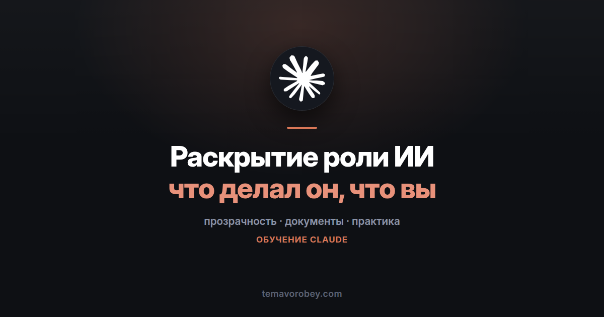 Заявление об использовании ИИ: как честно описать вклад модели в работу — в Claude