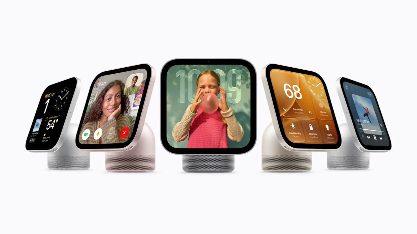 Пять дисплеев Apple HomeView в разных цветах