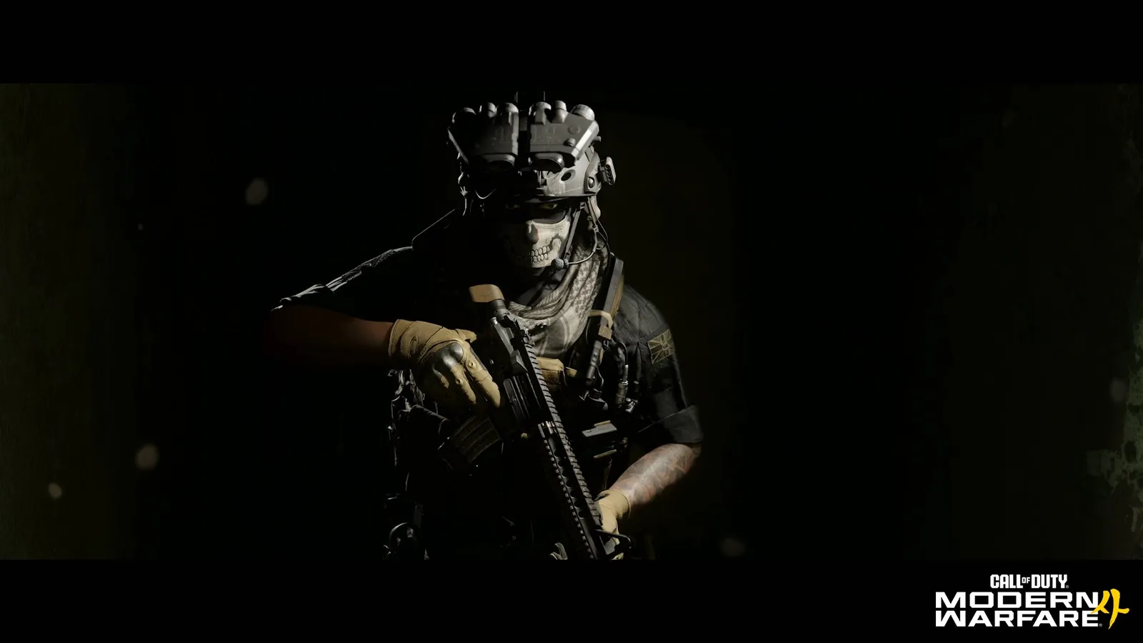 Гоуст в маске-черепе с винтовкой, кадр Modern Warfare 4