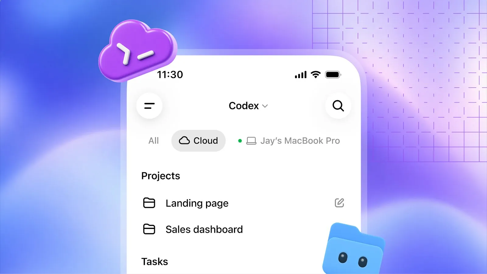 Codex Cloud в приложении ChatGPT на телефоне