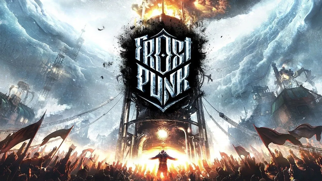 Ключевой арт Frostpunk: толпа у парового генератора