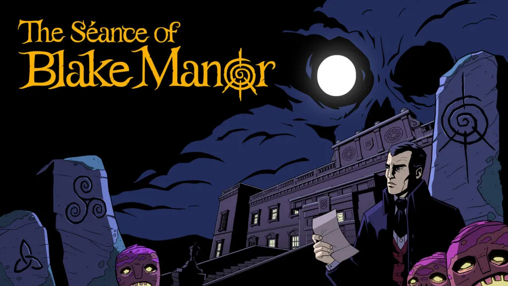 Ключевой арт The Séance of Blake Manor: детектив у особняка под луной