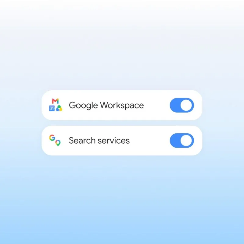 Переключатели Google Workspace и Search services