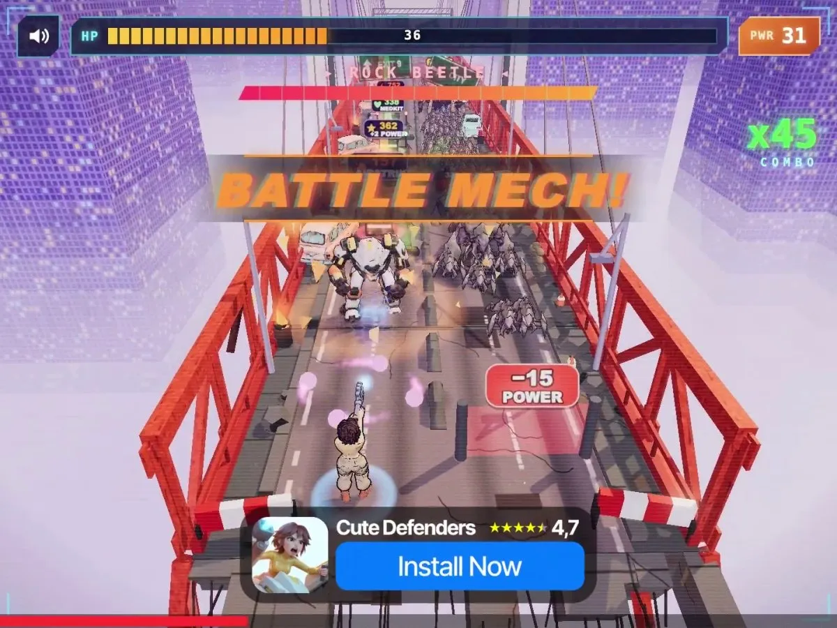 Игровая реклама Playable Ads с кнопкой установки