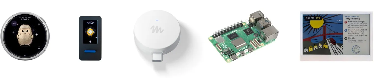 Линейка устройств Muse: круглый экран, стик M5Stack, Muse Home Link, Raspberry Pi и e-ink дисплей