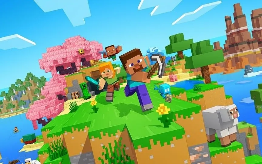 Арт Minecraft со Стивом и Алекс