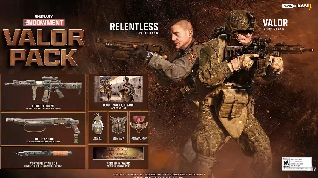 Состав набора Valor Pack: операторы, чертежи оружия и косметика