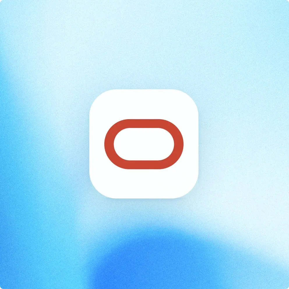 Значок Oracle на голубом фоне