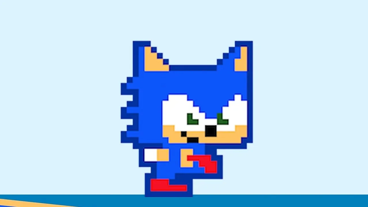 Пиксельный Sonic в стиле Pico Park