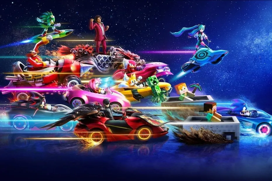 Гонщики Sonic Racing: CrossWorlds на арте Sega