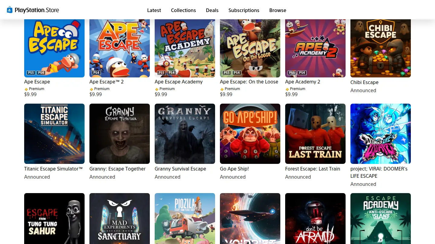 Игры серии Ape Escape в PlayStation Store
