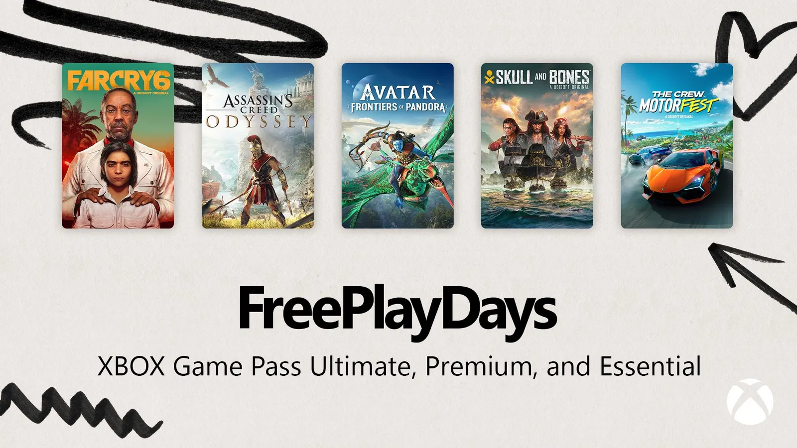 Обложки пяти игр Ubisoft в Free Play Days 1-4 октября