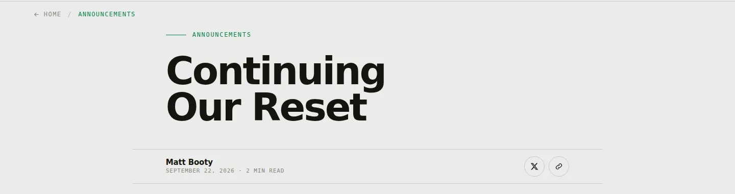 Запись Мэтта Бути Continuing Our Reset в блоге Xbox Wire