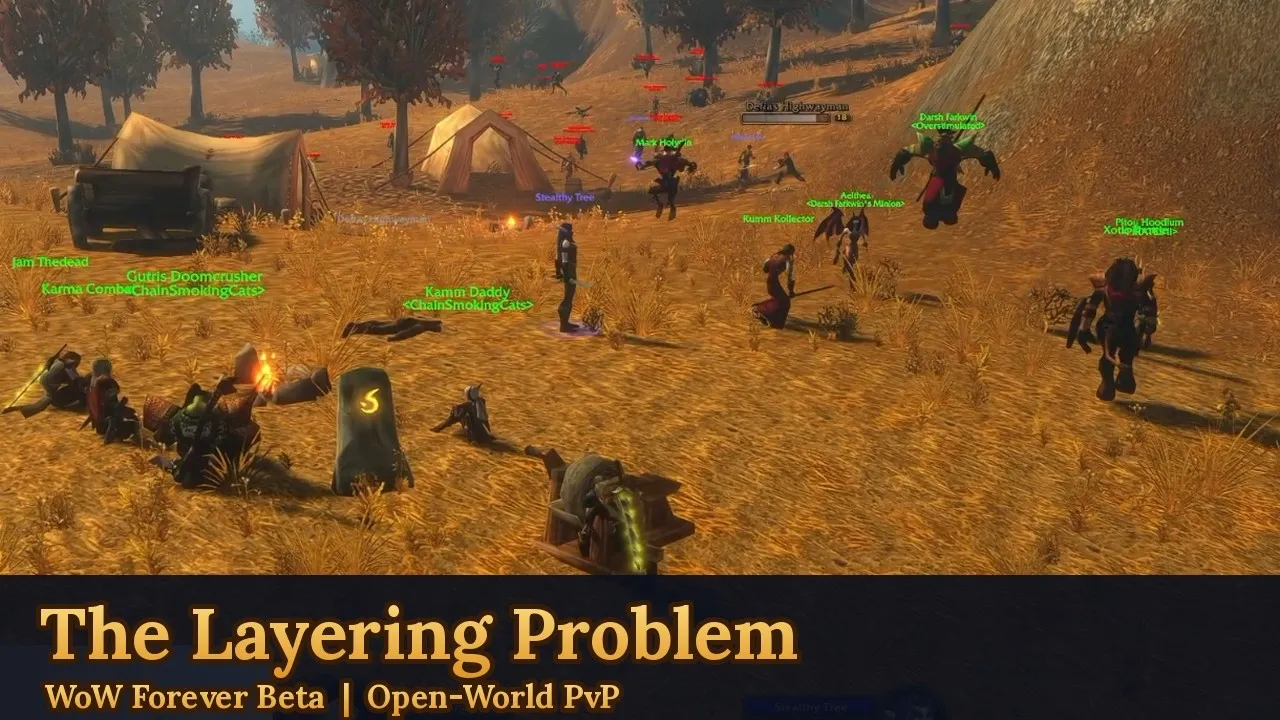 Открытый PvP в бете WoW: Forever, ролик о проблеме слоёв